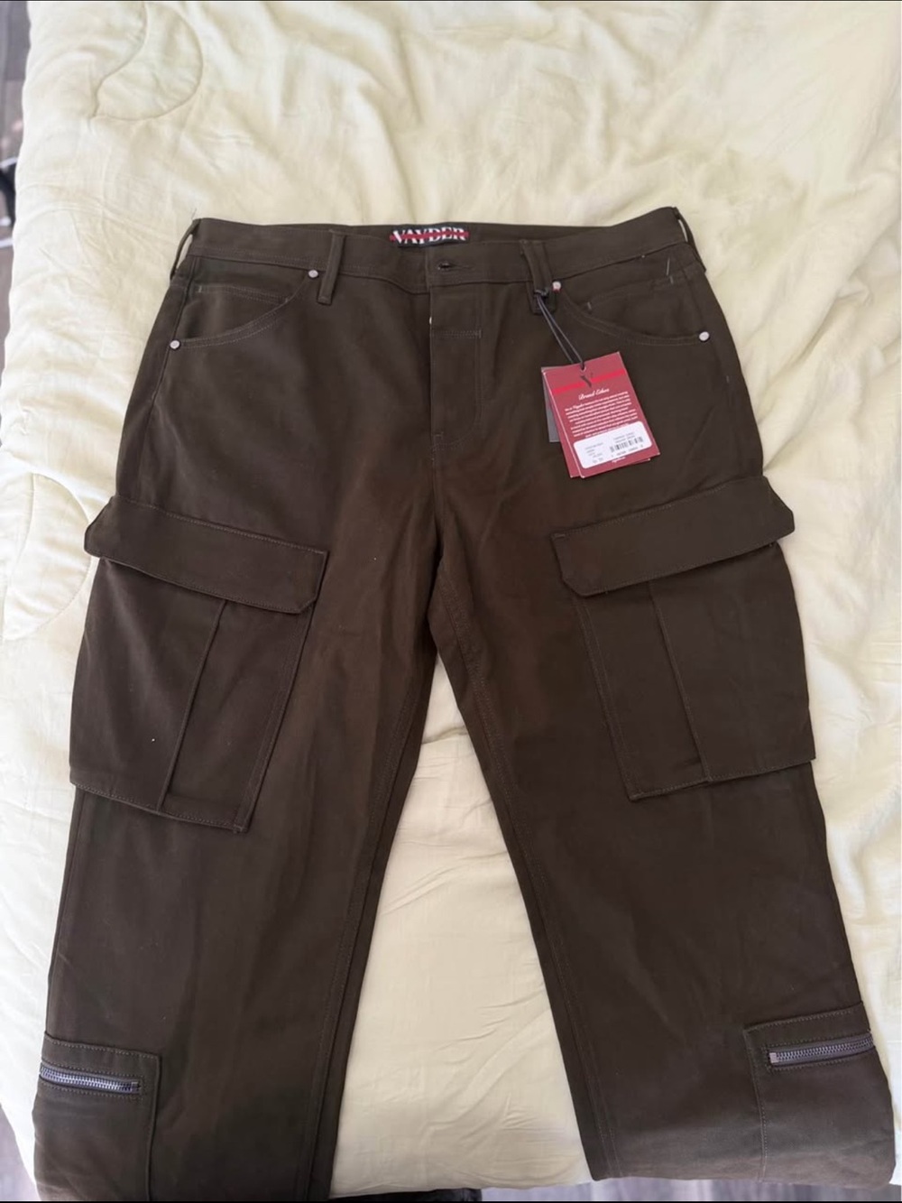 Vayder Men's Brown Cargo Pants with Flap Pockets